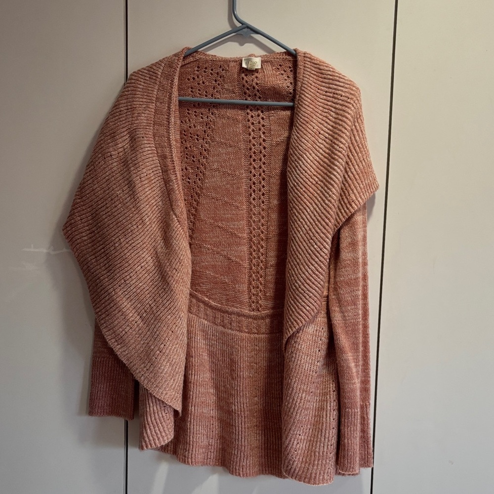 Cupio Blush Pink‎ Ribbed Cardigan